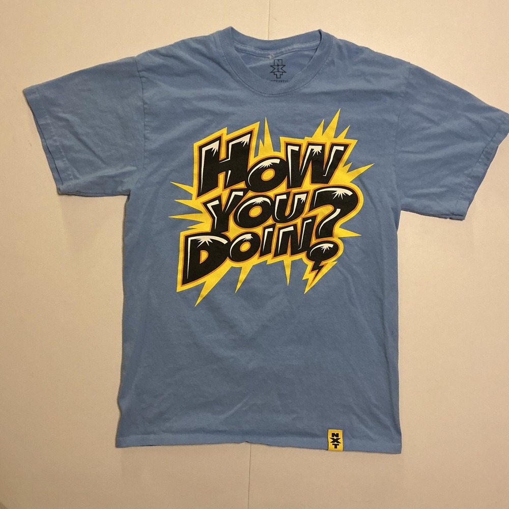 2013 NXT WWE Enzo Big Cass T Shirt Mens M Fits S Blue‎ How You Doin